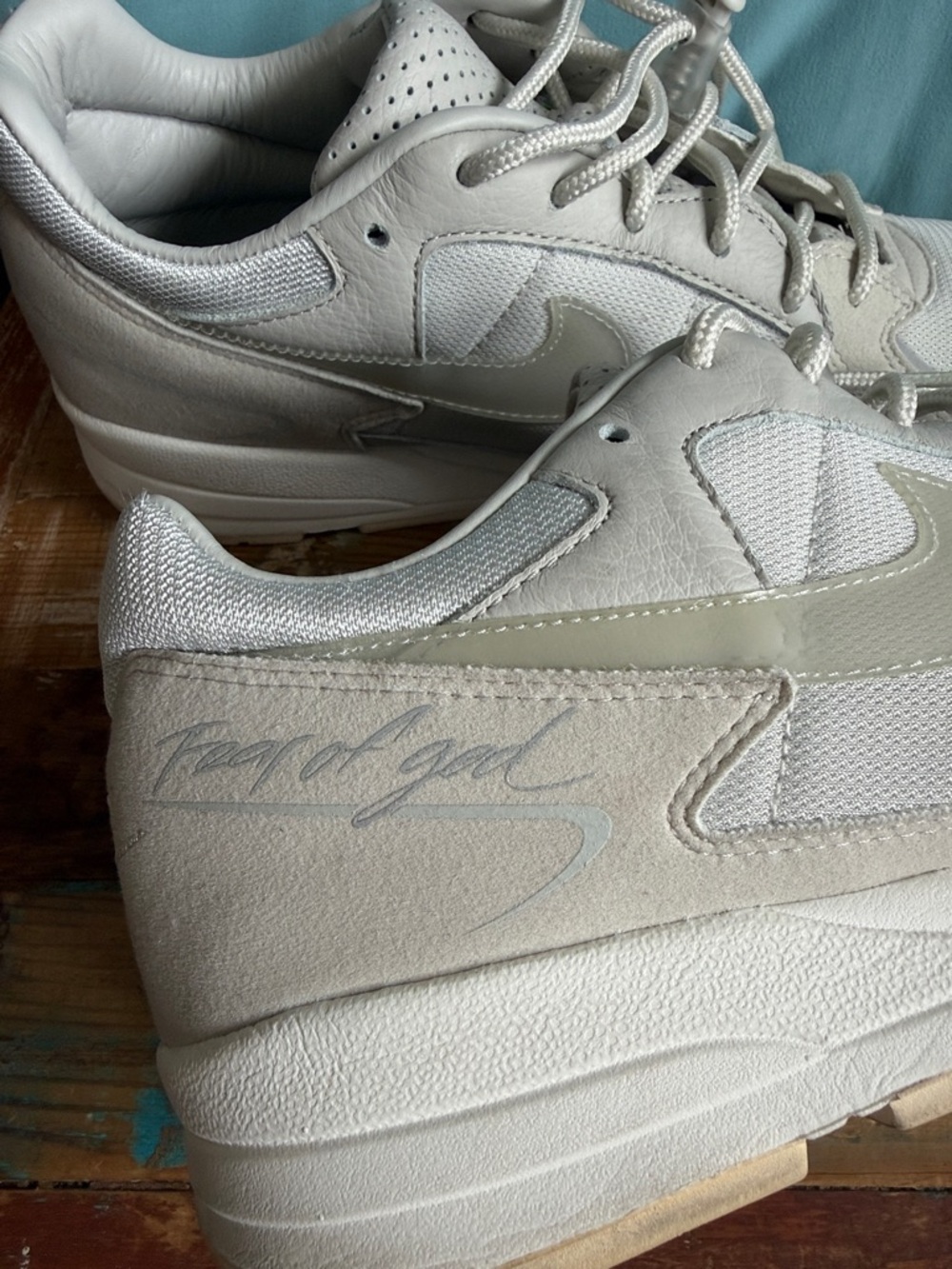 Nike Men’s White/Cream Low-Top 'Tear of God' Sneaker Size 10